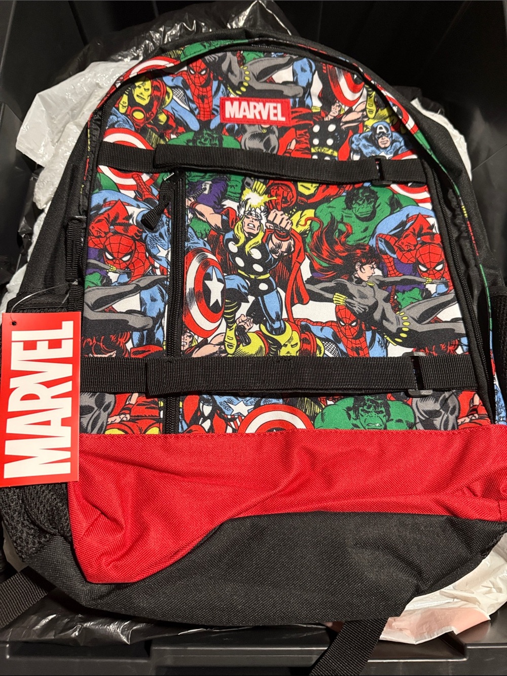 Marvel Kids Comic Characters Backpack - Red, Black, Green, Yellow